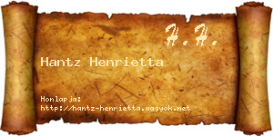 Hantz Henrietta névjegykártya